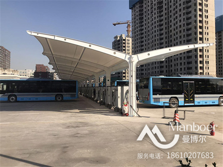祥龍公交公司第二分公司門(mén)頭溝場(chǎng)站充電樁膜結(jié)構(gòu)
